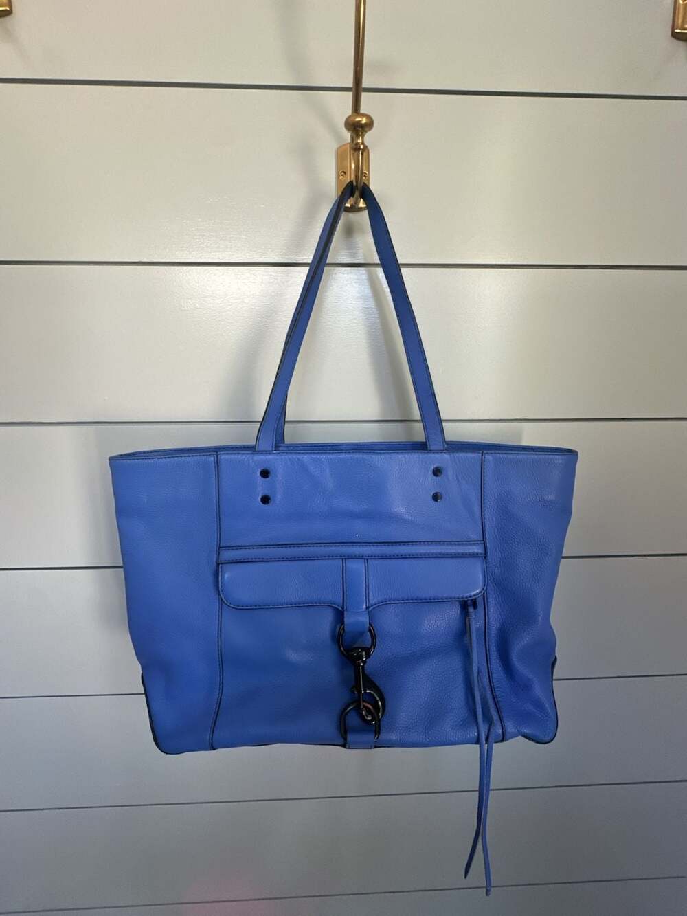 Rebecca Minkoff Blue Leather 'MAC' Large Multi-Purpose Tote bag w/ Pouch